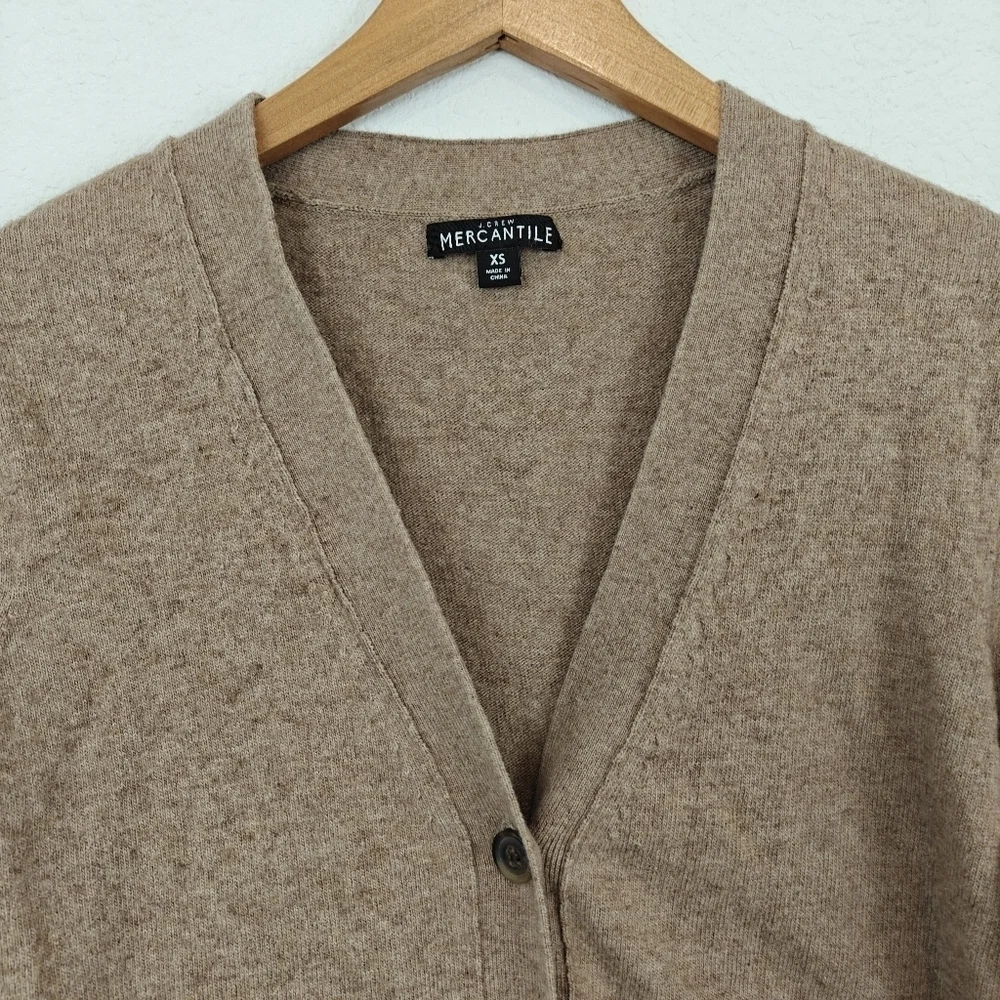 J. Crew Long Sleeve V Neck Button Up Wool Blend Light-Weight Cartigan XS